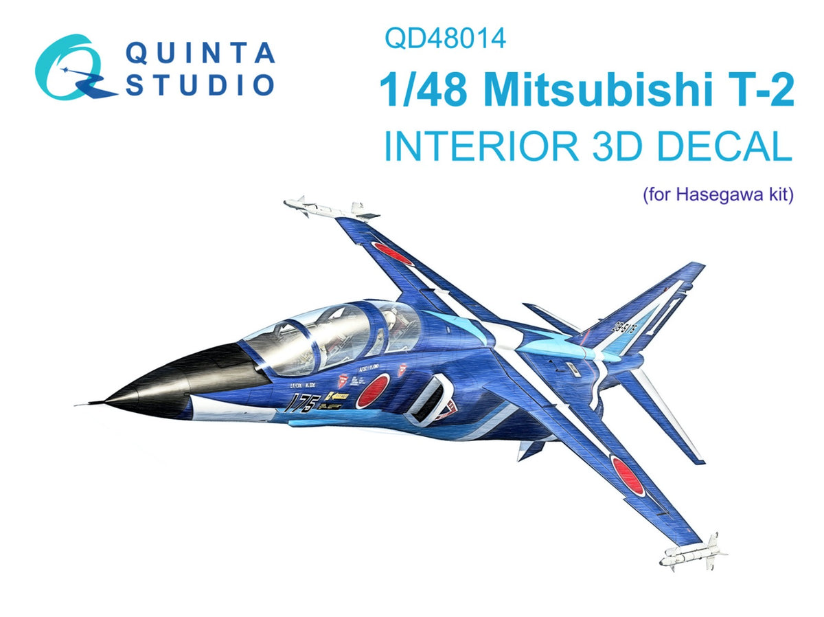 Mitsubishi T-2 3D-Printed coloured Interior on decal paper (designed to be used with Hasegawa kits)