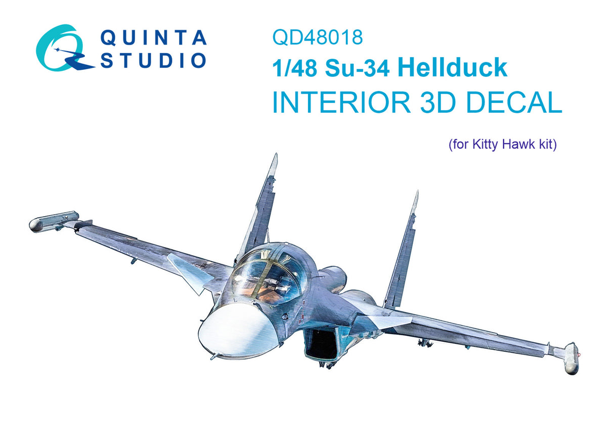 Sukhoi Su-34 3D-Printed coloured Interior on decal paper (designed to be used with Kitty Hawk Models Models and Zimi Model kits)