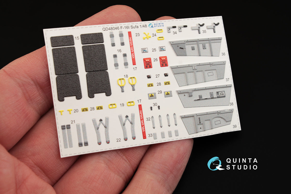 Lockheed-Martin F-16I 3D-Printed coloured Interior on decal paper (designed to be used with Hasegawa kits)
