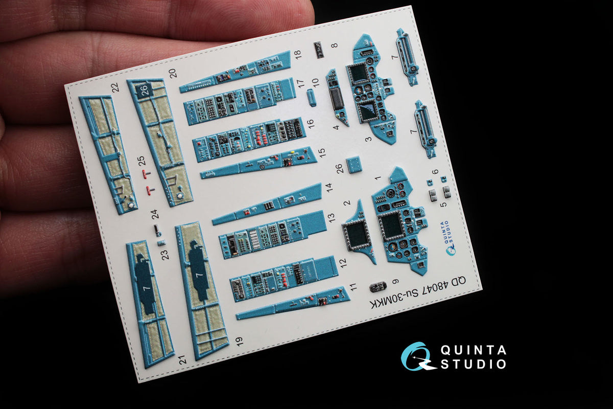 Sukhoi Su-30MKK Flanker-G 3D-Printed coloured Interior on decal paper (designed to be used with Hobby Boss kits)