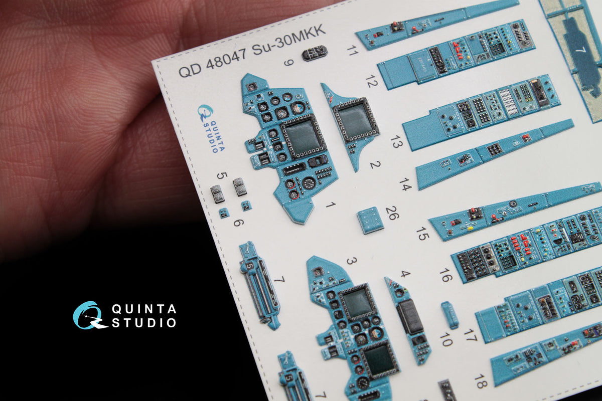Sukhoi Su-30MKK Flanker-G 3D-Printed coloured Interior on decal paper (designed to be used with Hobby Boss kits)