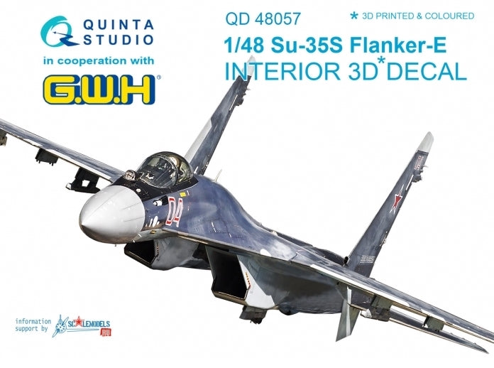 Sukhoi Su-35S 3D-Printed coloured Interior on decal paper (designed to be used with Great Wall Hobby kits)
