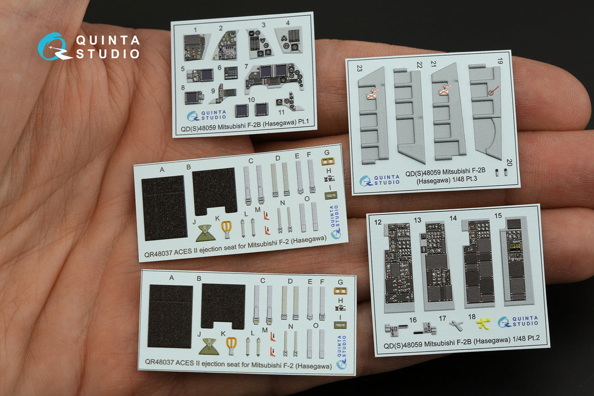 Mitsubishi F-2B 3D-Printed coloured Interior on decal paper (designed to be used with Hasegawa kits)