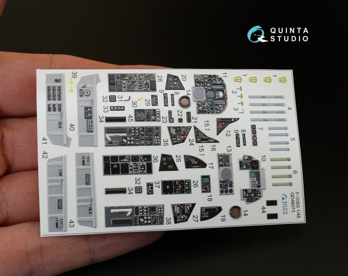Republic F-105G Thunderchief 3D-Printed coloured Interior on decal paper (designed to be used with Hobby Boss kits)