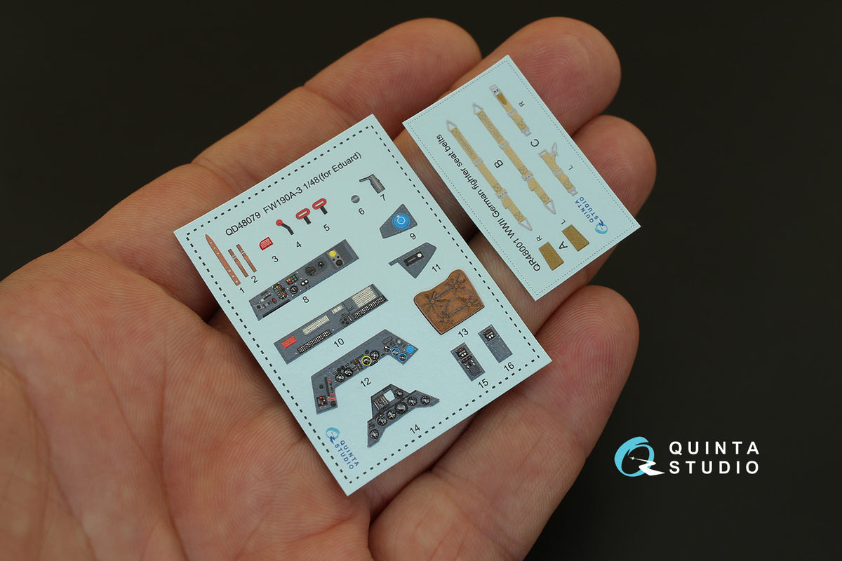 Focke-Wulf Fw-190A-3 3D-Printed coloured Interior on decal paper (designed to be used with Eduard kits)