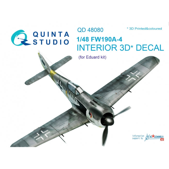 Focke-Wulf Fw-190A-4 3D-Printed coloured Interior on decal paper (designed to be used with Eduard kits)