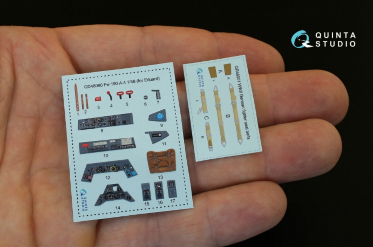 Focke-Wulf Fw-190A-4 3D-Printed coloured Interior on decal paper (designed to be used with Eduard kits)