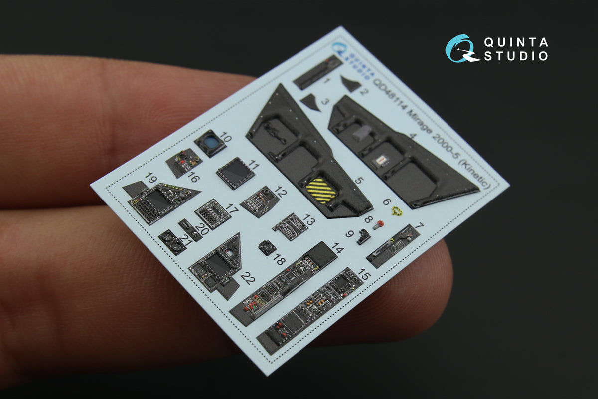 Dassault_Mirage 2000-5 3D-Printed coloured Interior on decal paper (designed to be used with Kinetic Model kits)