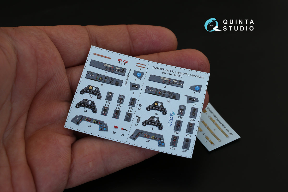 Focke-Wulf Fw-190A-8/A-9 (R11) 3D-Printed coloured Interior on decal paper (designed to be used with Eduard kits)