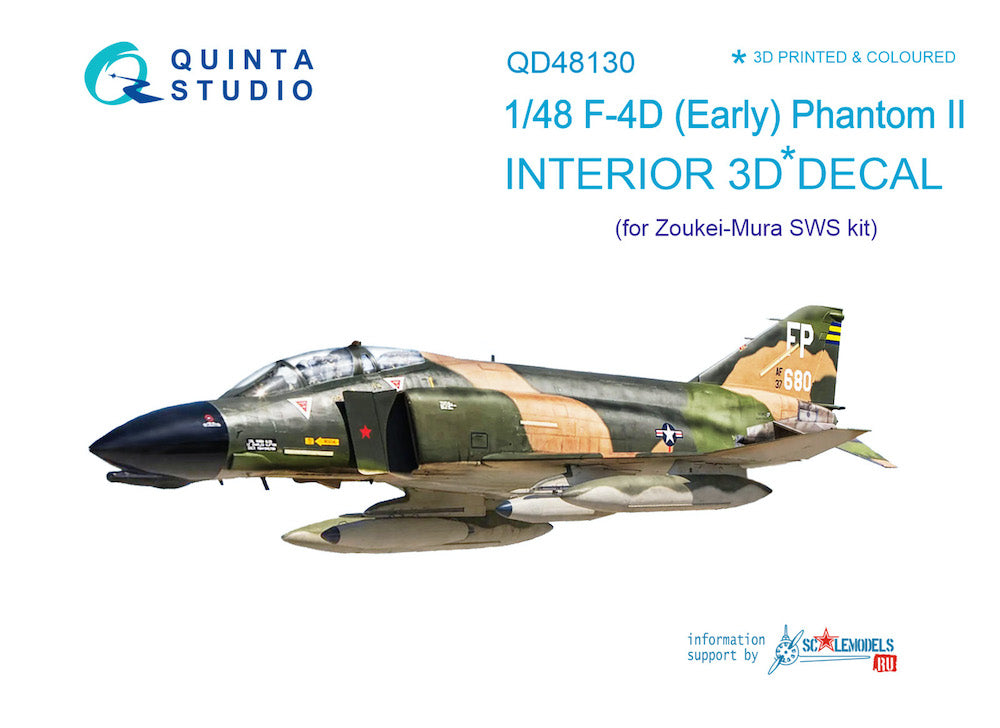 McDonnell F-4D Phantom early 3D-Printed coloured Interior on decal paper (designed to be used with Zoukei-Mura and SWS kits)