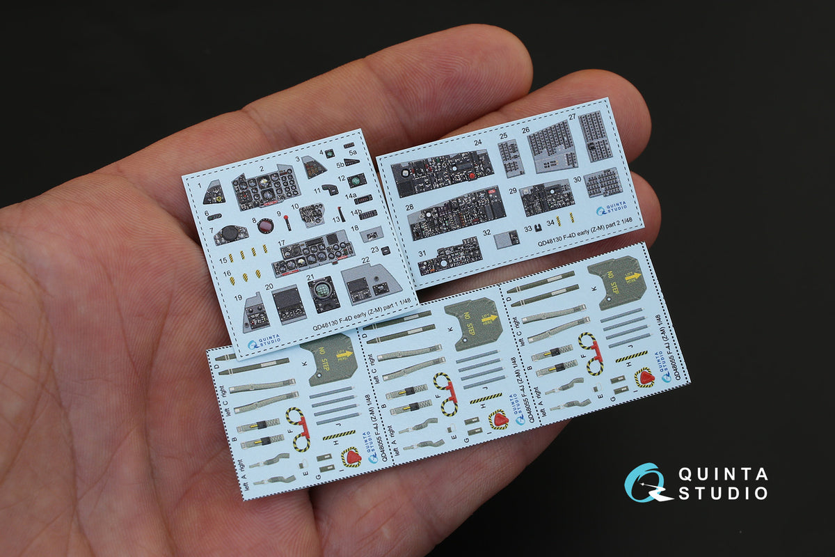 McDonnell F-4D Phantom early 3D-Printed coloured Interior on decal paper (designed to be used with Zoukei-Mura and SWS kits)