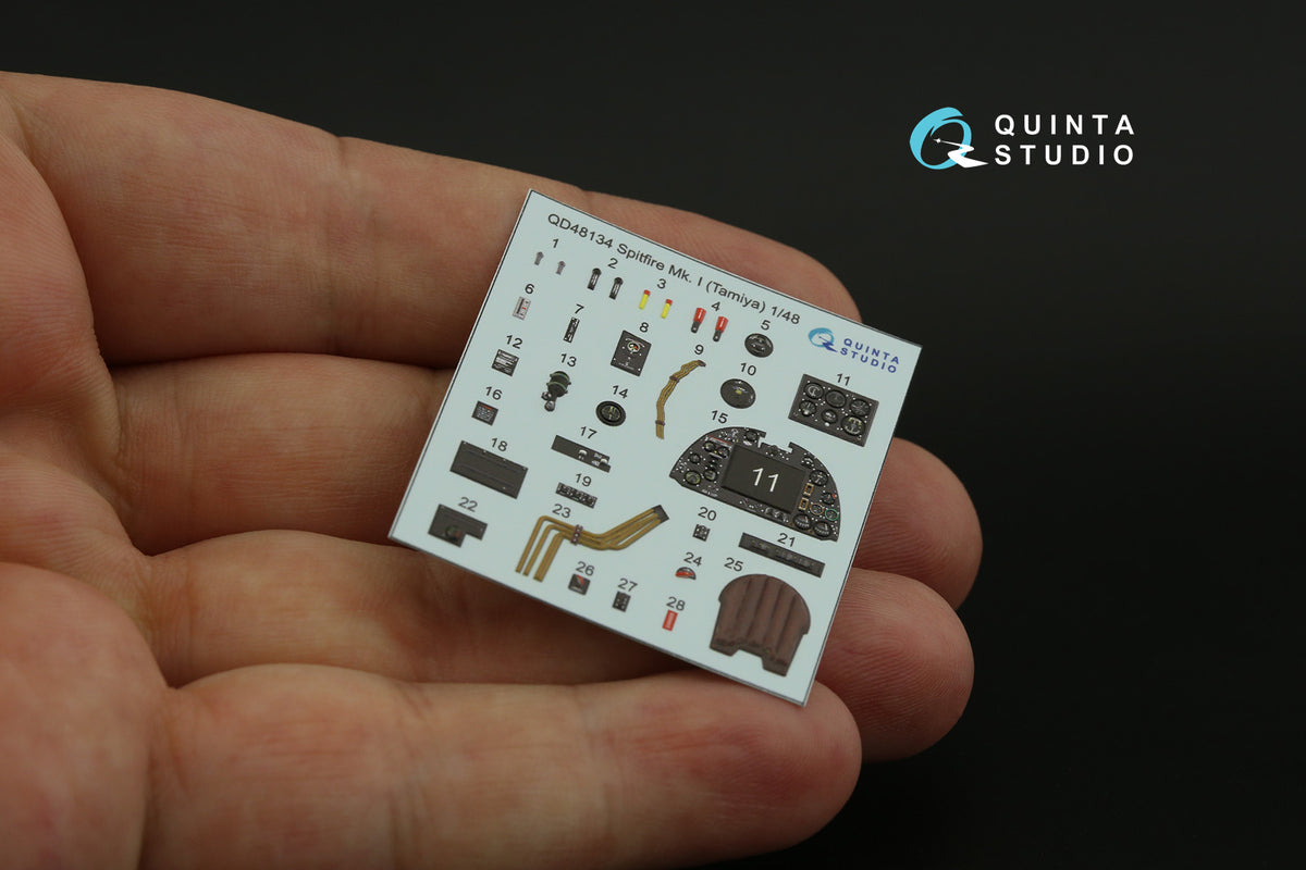 Supermarine Spitfire Mk.1 3D-Printed coloured Interior on decal paper (designed to be used with Tamiya kits)