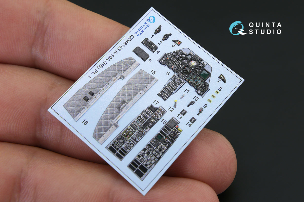 Fairchild A-10A Thunderbolt II 3D-Printed coloured Interior on decal paper (designed to be used with Hobby Boss kits)
