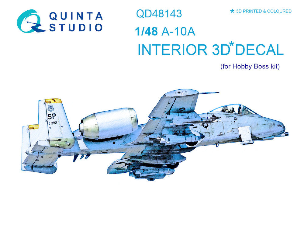 Fairchild A-10A Thunderbolt II 3D-Printed coloured Interior on decal paper (designed to be used with Hobby Boss kits)