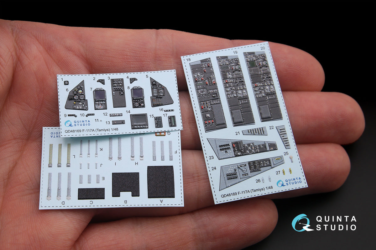 Lockheed F-117A Nighthawk 3D-Printed coloured Interior on decal paper (designed to be used with Tamiya kits)