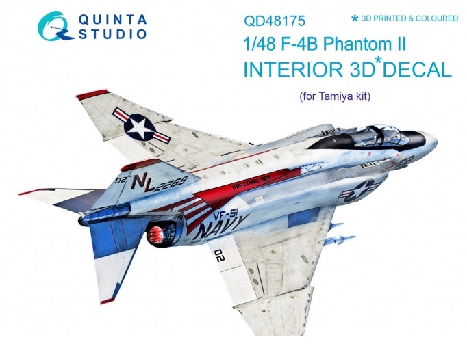 McDonnell F-4B Phantom 3D-Printed coloured Interior on decal paper (designed to be used with Tamiya kits)