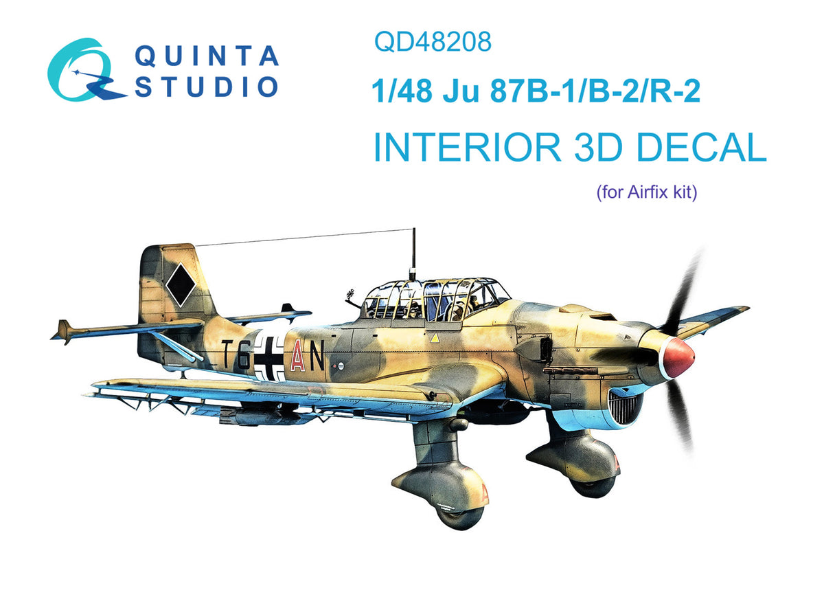 Junkers Ju-87B-1/B-2/R-2 'Stuka' 3D-Printed coloured Interior on decal paper (designed to be used with Airfix kits)