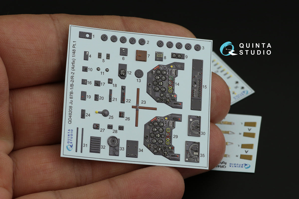 Junkers Ju-87B-1/B-2/R-2 'Stuka' 3D-Printed coloured Interior on decal paper (designed to be used with Airfix kits)