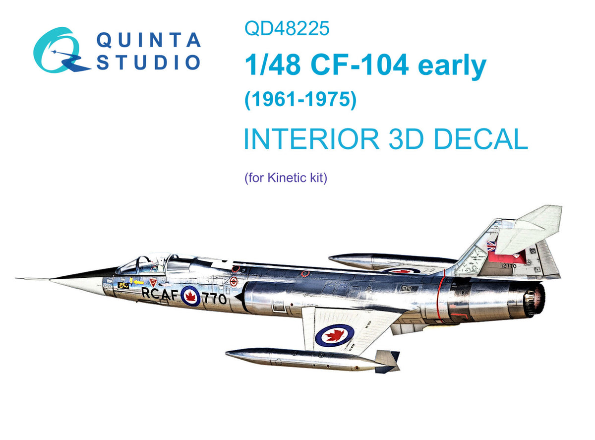 Lockheed CF-104 Starfighter Early 3D-Printed coloured Interior on decal paper (designed to be used with Kinetic Model kits)