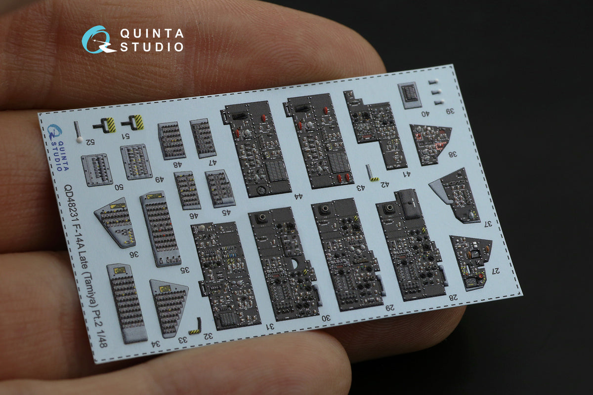 Grumman F-14A Tomcat Late version 3D-Printed coloured Interior on decal paper (designed to be used with Tamiya kits)(Code number was changed from QD48222)