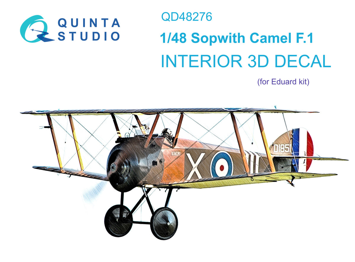 Sopwith Camel F.1 3D-Printed coloured Interior on decal paper (designed to be used with Eduard kits)