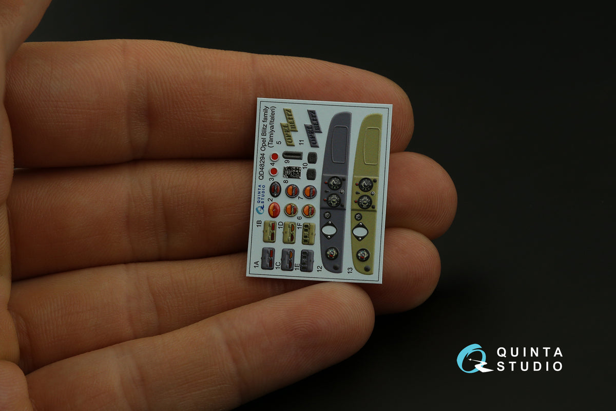 Opel Blitz family 3D-Printed coloured Interior on decal paper (designed to be used with Tamiya/Italeri kits)