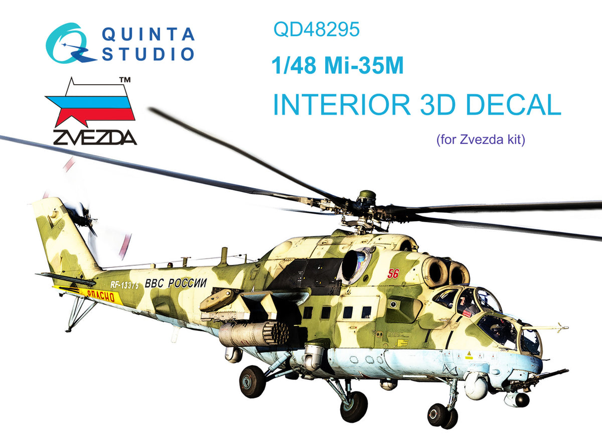 Mil Mi-35M 3D-Printed coloured Interior on decal paper (designed to be used with Zvezda kits)