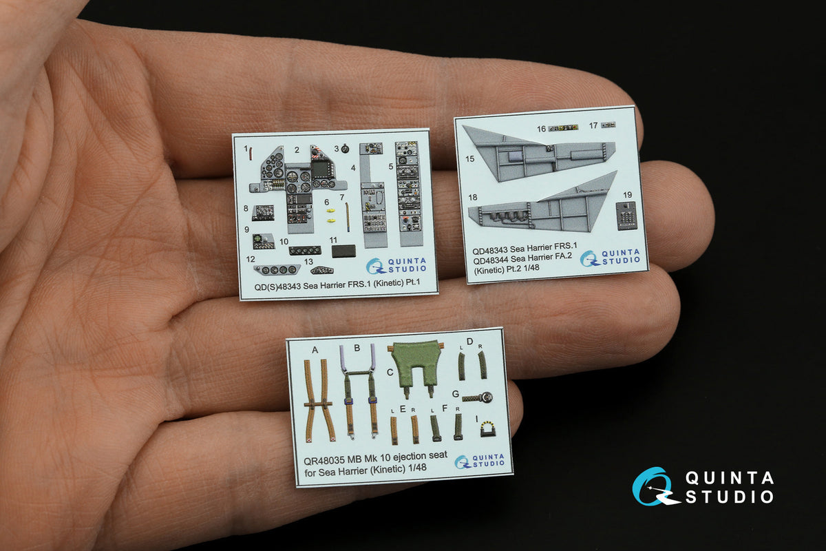 BAe Sea Harrier FRS.1 3D-Printed coloured Interior on decal paper (designed to be used with Kinetic Model kits)