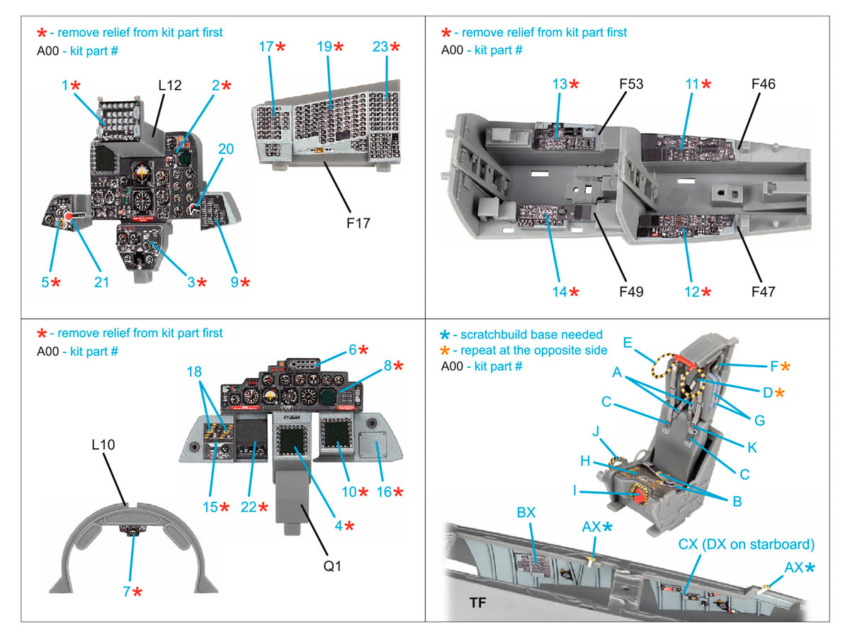 McDonnell F-4E 2020 Terminator 3D-Printed & coloured Interior on decal paper (designed to be used with Meng Model kits)