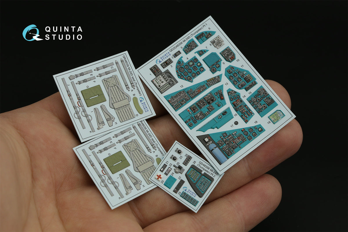 Mil Mi-24D 3D-Printed coloured Interior on decal paper (designed to be used with Trumpeter kits)