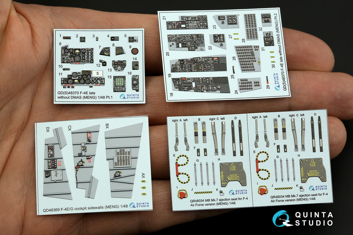 McDonnell F-4E Phantom late without DMAS 3D-Printed coloured Interior on decal paper (designed to be used with Meng Model kits)
