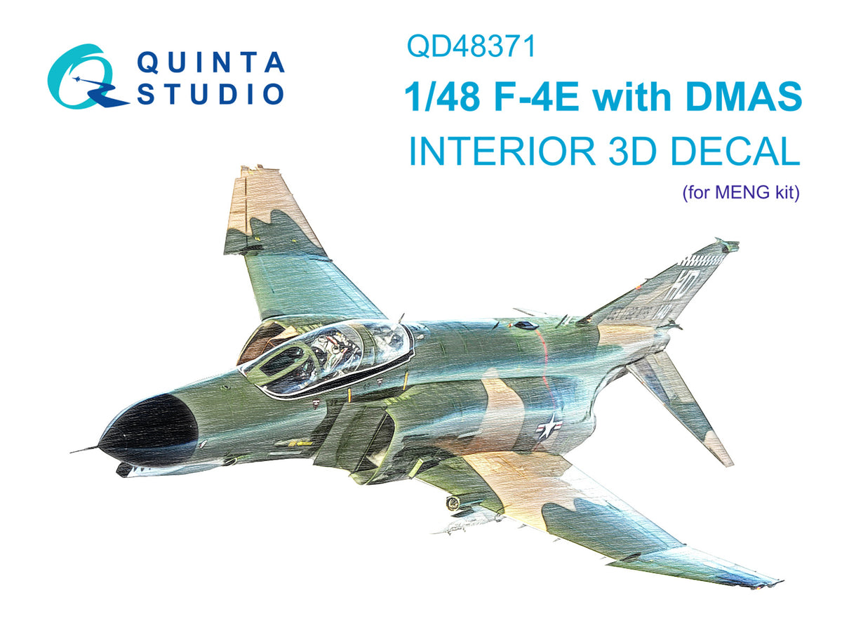 McDonnell F-4E Phantom with DMAS 3D-Printed coloured Interior on decal paper (designed to be used with Meng Model kits)