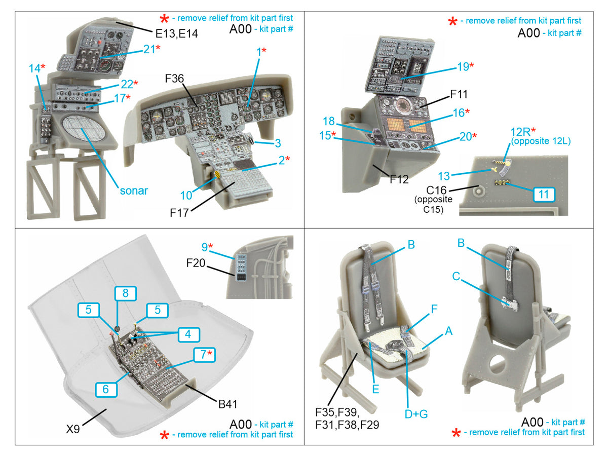 Westland Sea King HAS.1 3D-Printed coloured Interior on decal paper (designed to be used with Airfix kits)