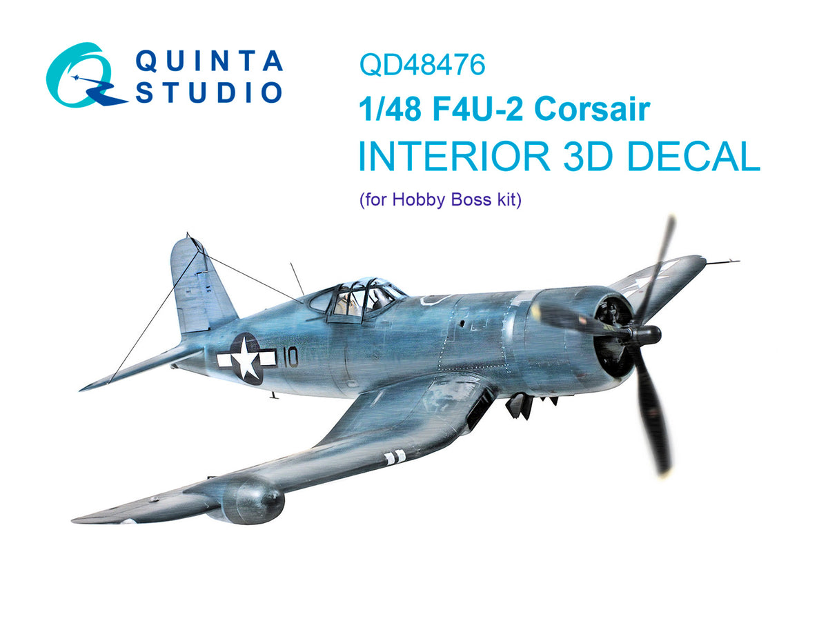 Vought F4U-2 Corsair 3D-Printed coloured Interior on decal paper (designed to be used with Hobby Boss kits)