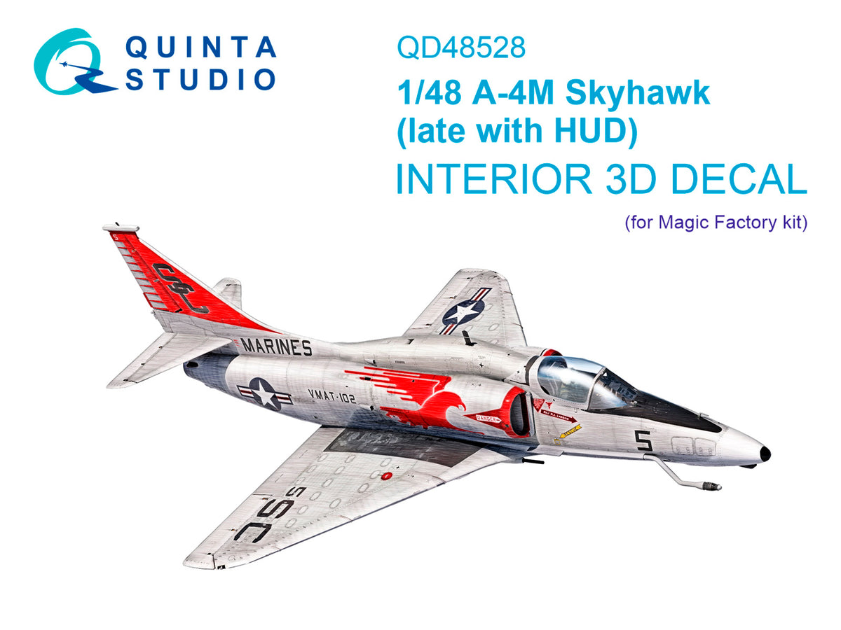 Douglas A-4M Skyhawk late 3D-Printed coloured Interior on decal paper (designed to be used with Magic Factory kits)