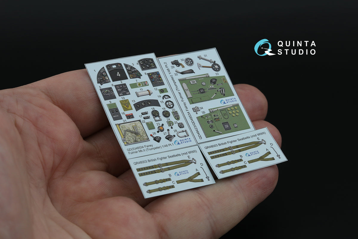 Fairey Fulmar Mk.II 3D-Printed coloured Interior on decal paper (designed to be used with Trumpeter kits)