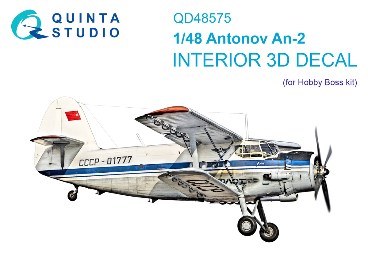 Antonov An-2 Colt 3D-Printed & coloured Interior on decal paper (designed to be used with Hobby Boss kits)