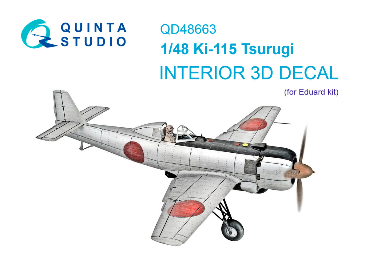 Nakajima Ki-115 Tsurugi 3D-Printed & coloured Interior on decal paper(designed to be used with Eduard kits)