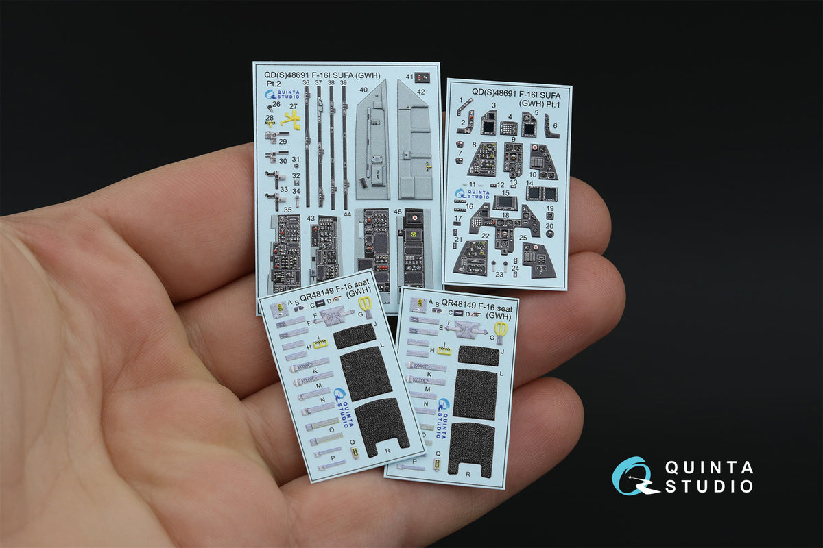 Lockheed-Martin F-16I SUFA 3D-Printed & coloured Interior on decal paper (designed to be used with Great Wall Hobby kits)