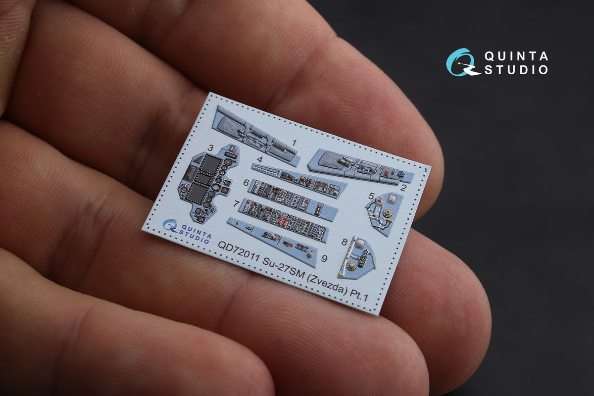 Sukhoi Su-27SM 3D-Printed coloured Interior on decal paper (designed to be used with Zvezda kits)