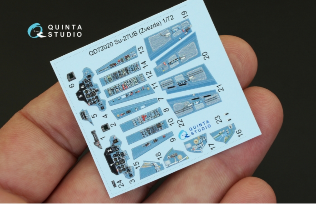 Sukhoi Su-27UB 3D-Printed coloured Interior on decal paper (designed to be used with Zvezda kits)