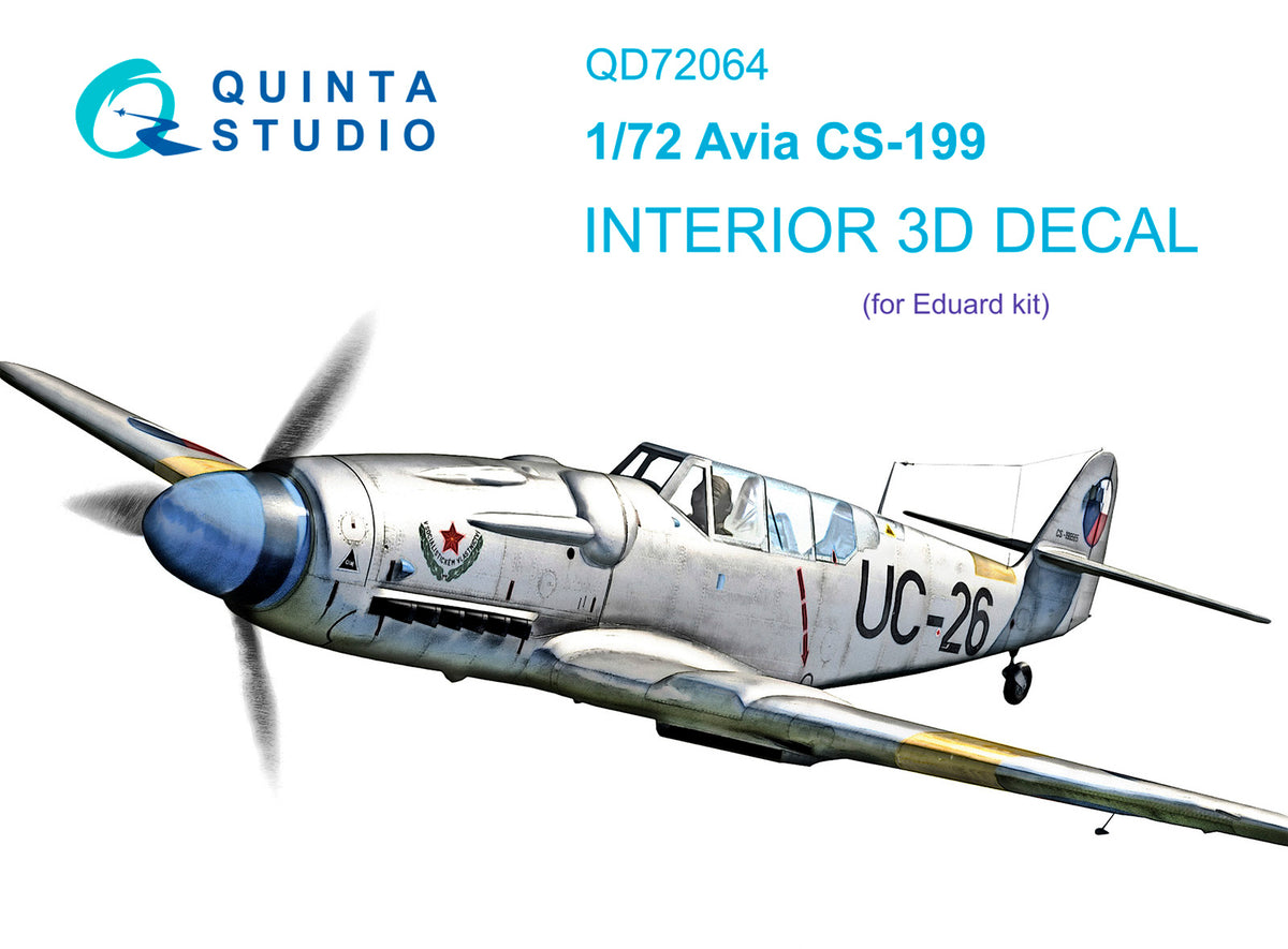 Avia CS-199 3D-Printed coloured Interior on decal paper (designed to be used with Eduard kits)