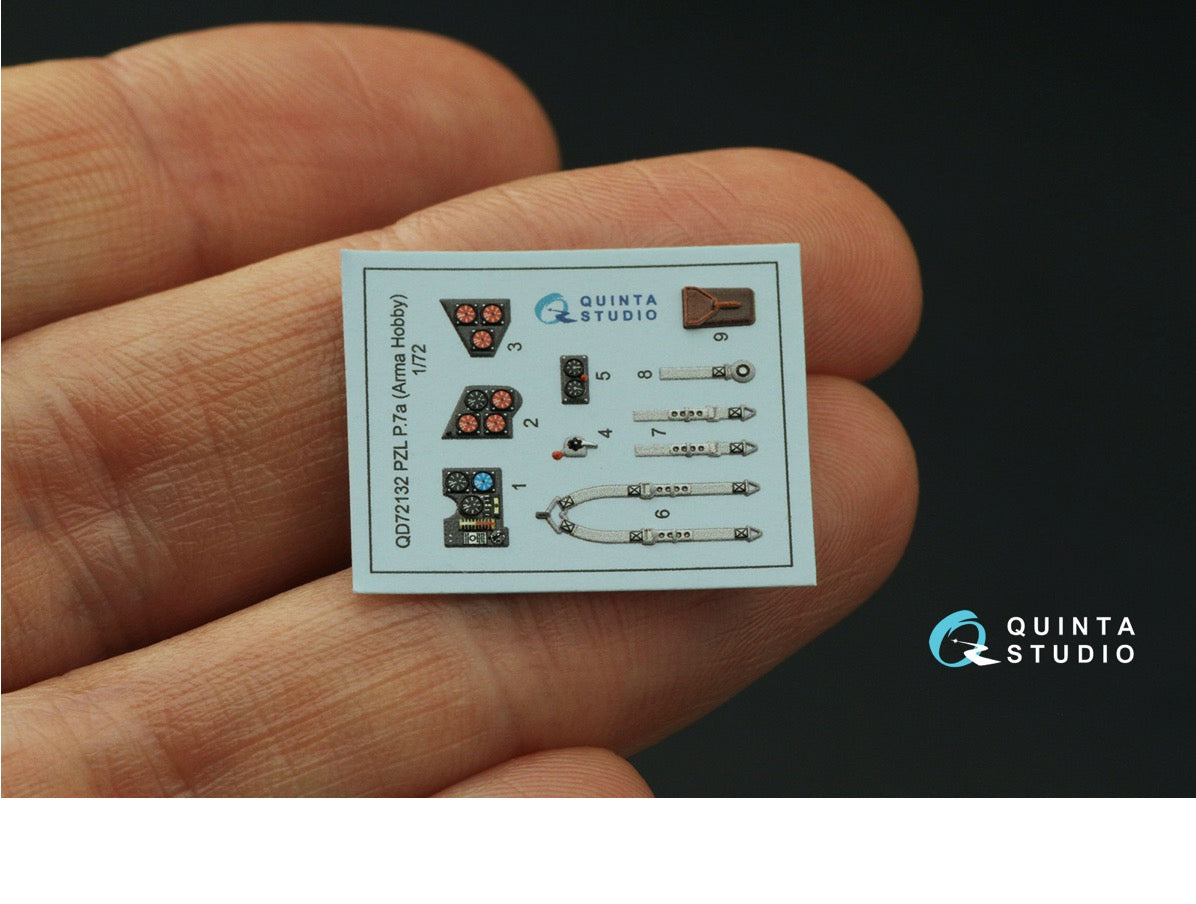 PZL P.7a 3D-Printed coloured Interior on decal paper (designed to be used with Arma Hobby kits)