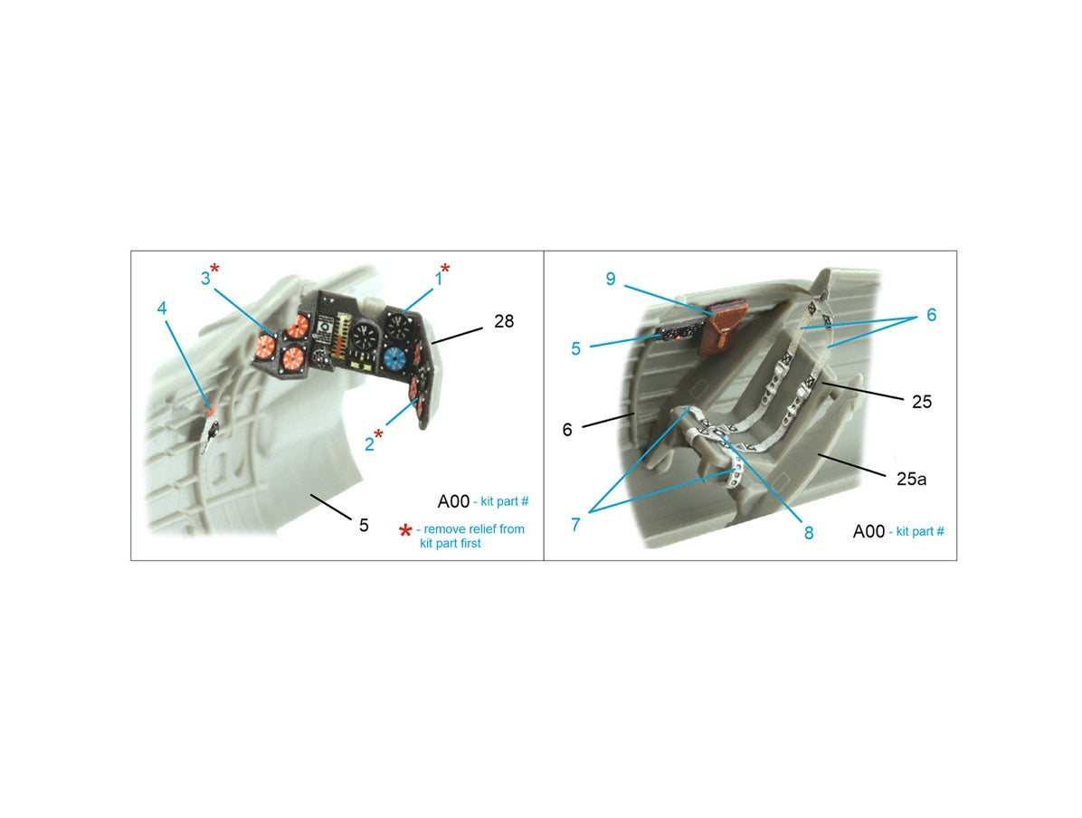 PZL P.7a 3D-Printed coloured Interior on decal paper (designed to be used with Arma Hobby kits)