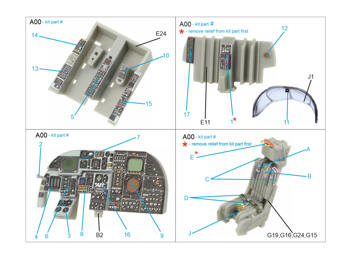 Grumman A-6E TRAM Intruder 3D-Printed & coloured Interior on decal paper (designed to be used with Trumpeter kits)