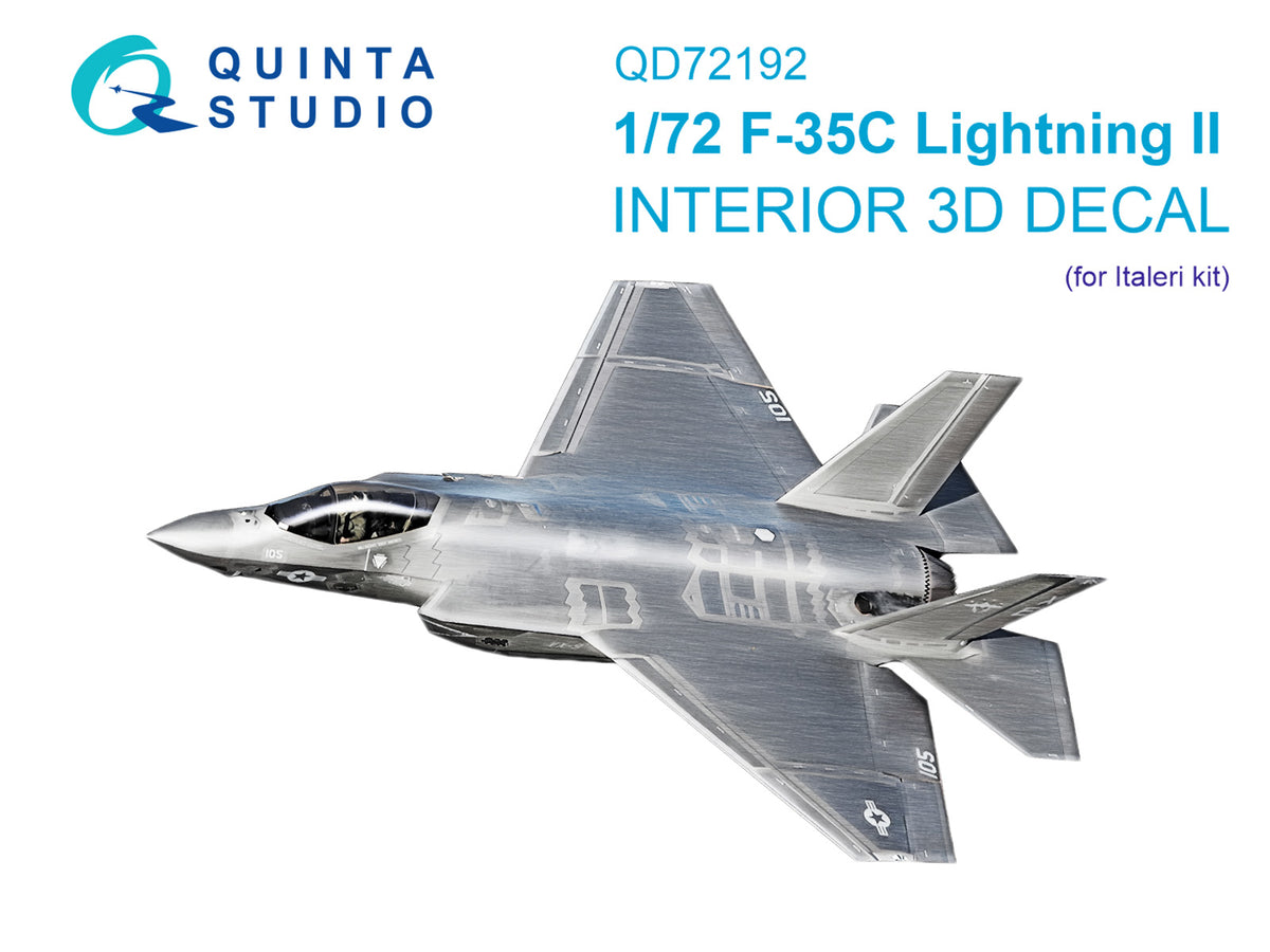 Lockheed-Martin F-35C Lighting II 3D-Printed & coloured Interior on decal paper (Italeri)