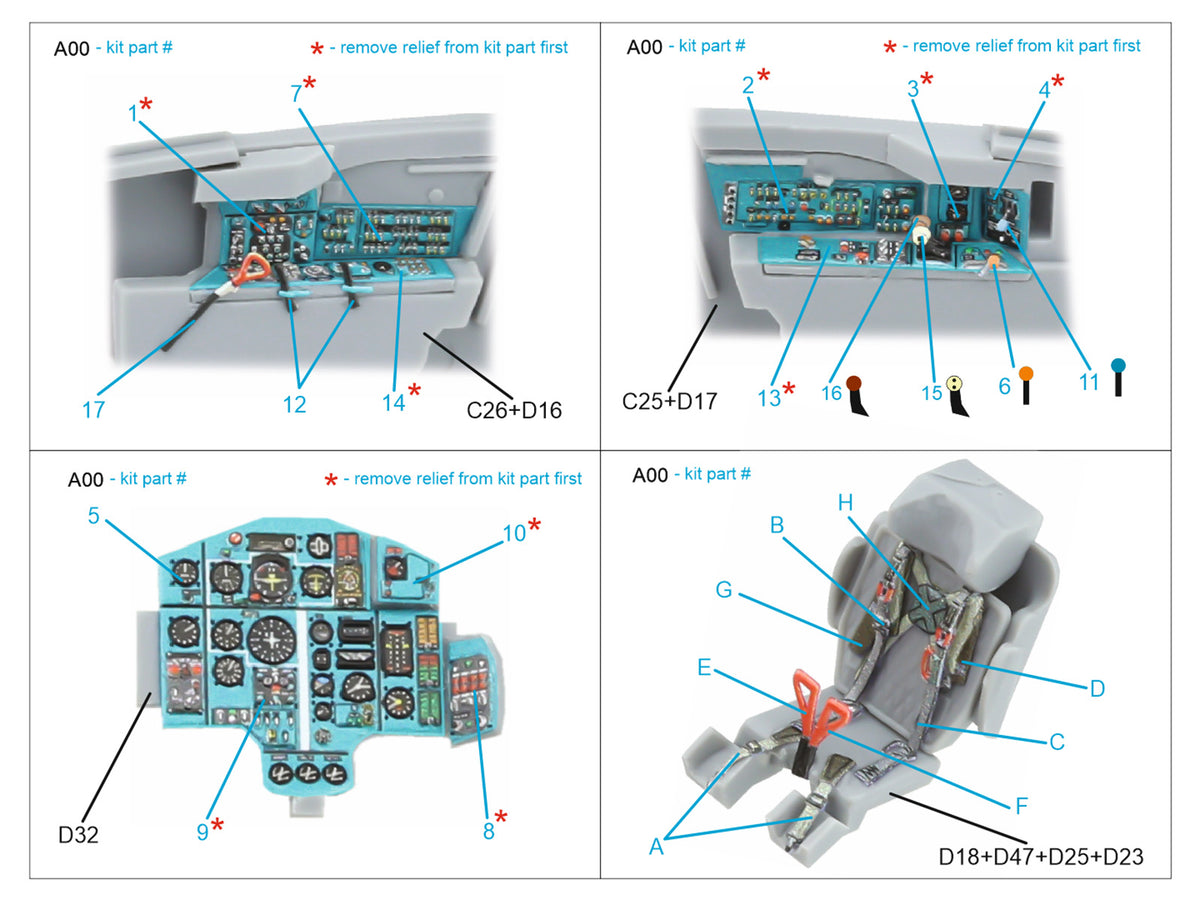 Mikoyan MiG-25BM 3D-Printed & coloured Interior on decal paper (designed to be used with ICM UA UK kits)