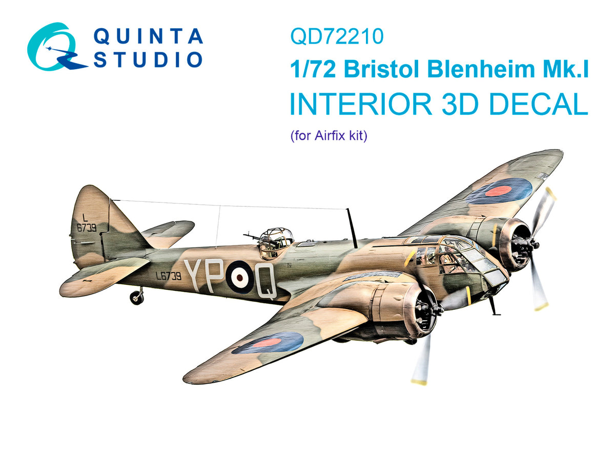 Bristol Blenheim Mk.I 3D-Printed & coloured Interior on decal paper (designed to be used with Airfix kits)