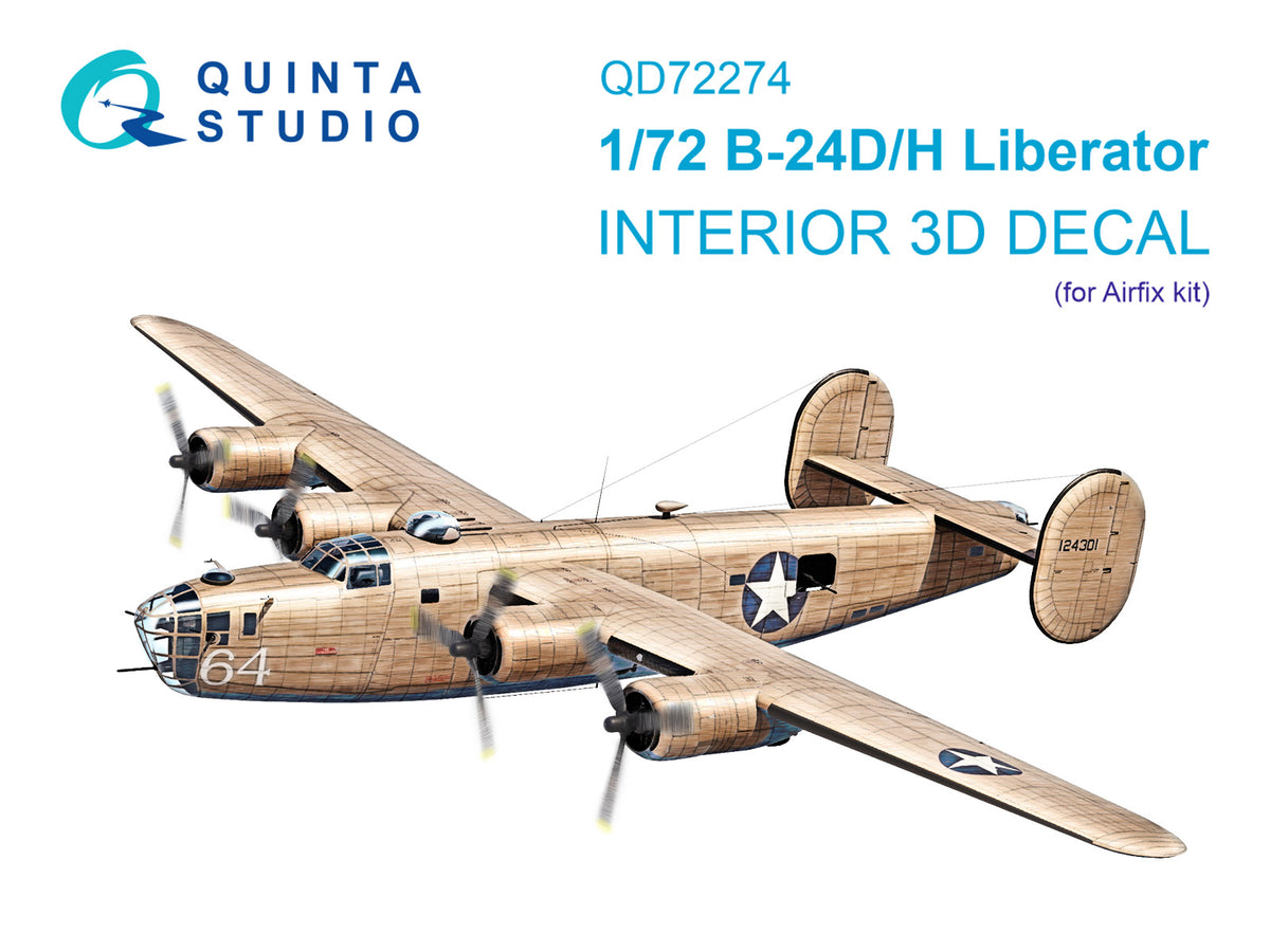 Consolidated B-24D/B-24H Liberator 3D-Printed & coloured Interior on decal paper (designed to be used with Airfix kits)