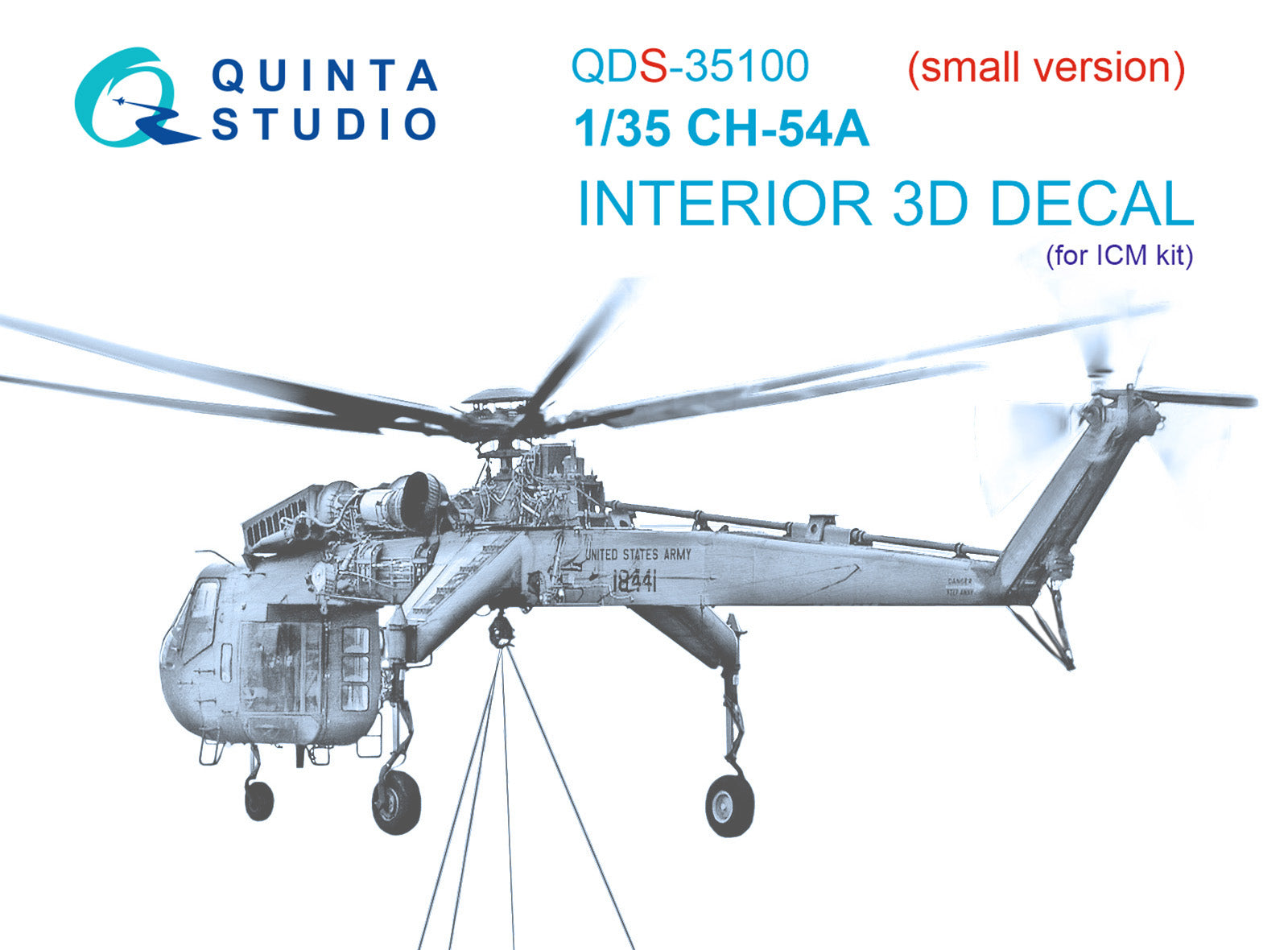 Sikorsky CH-54A 3D-Printed coloured Interior on decal paper (designed to be used with ICM kits) 1